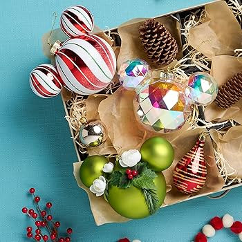 Disney Mickey Mouse Icon Glass Ball Sketchbook Ornament ? Peppermint | Amazon (US)