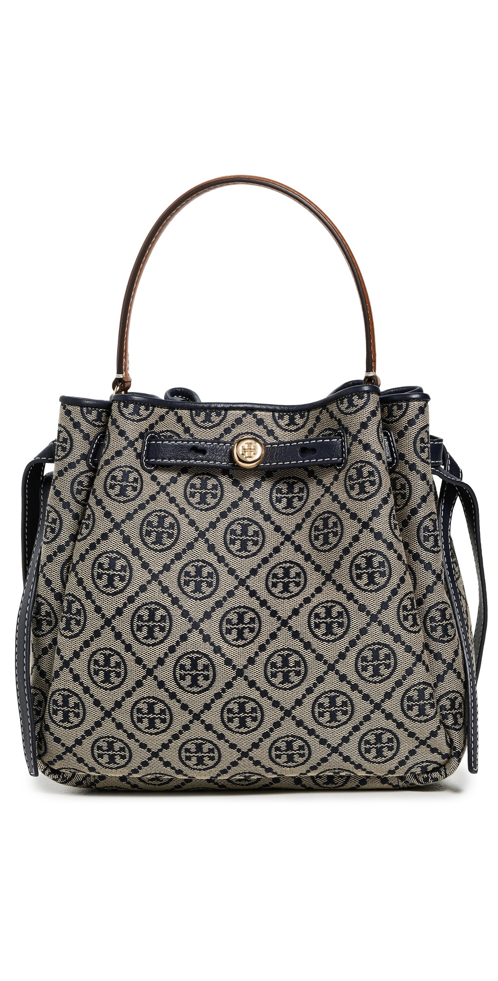 Tory Burch Romy T Monogram Bucket Bag Tory Navy One Size | Shopbop