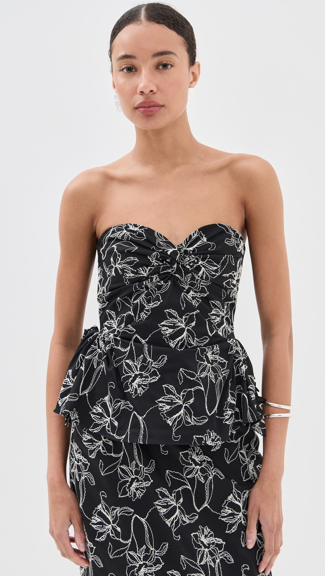 Tasha Black Cotton Embroidery Top | Shopbop