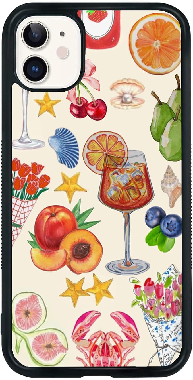 Aesthetic Summer Pattern Case for iPhone 11,Seashell Fruit Print TPU Silicone Protective Case for... | Amazon (US)