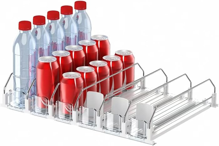 Drink Organizer for Fridge,Self Pushing Fridge Drink Organizer,Automatic Drink Dispenser for Frid... | Amazon (US)