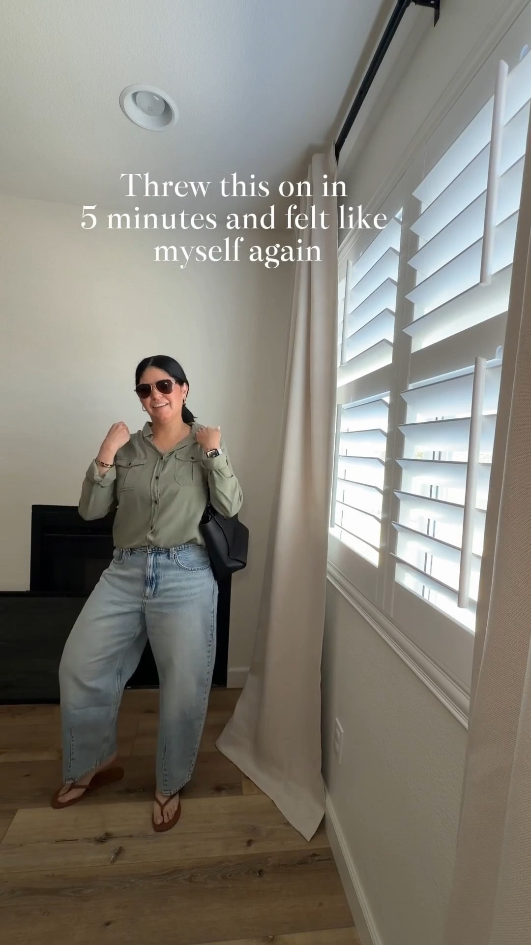 Loving this color lately! The shirt is old but linked a few similar options. @aerie has a striped green one that i have my eye on. 

I’m wearing a 10 in the jeans if in between sizes, size up

#LTKgrwm #LTKmomlife #LTKootd