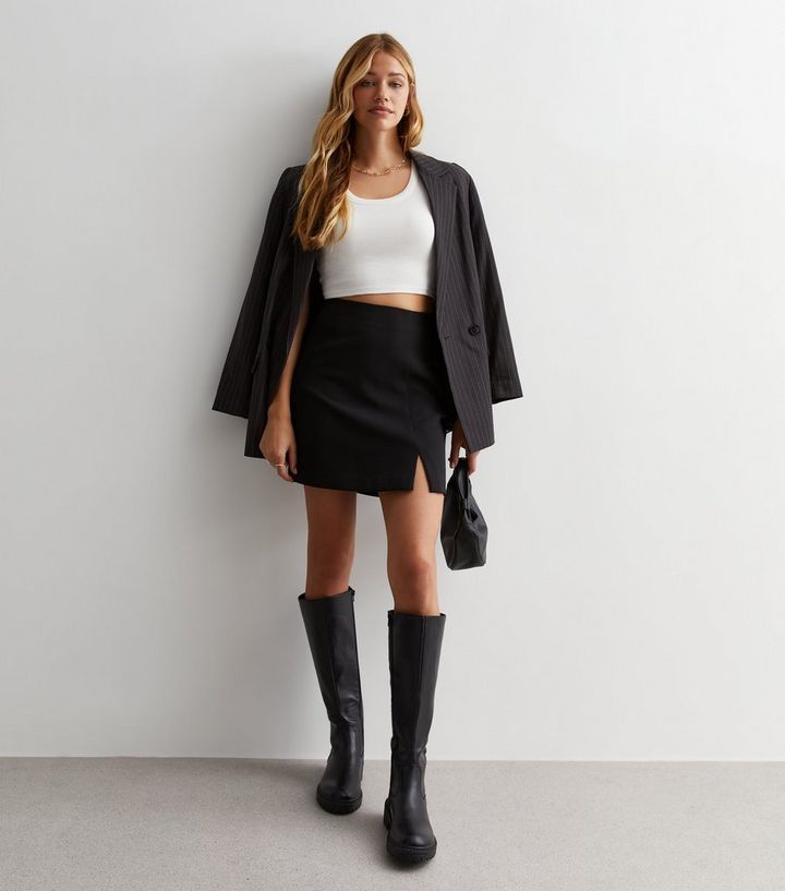 Black Split Hem Mini Skirt | New Look | New Look (UK)