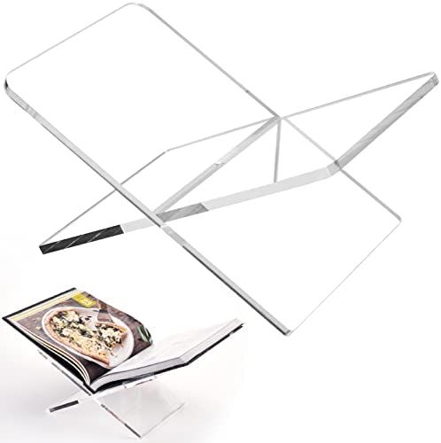 Acrylic Book Holder 11 x 7 x 6 in Open Large Book Display Stand for Cookbook Art Book Bible Guest... | Amazon (US)