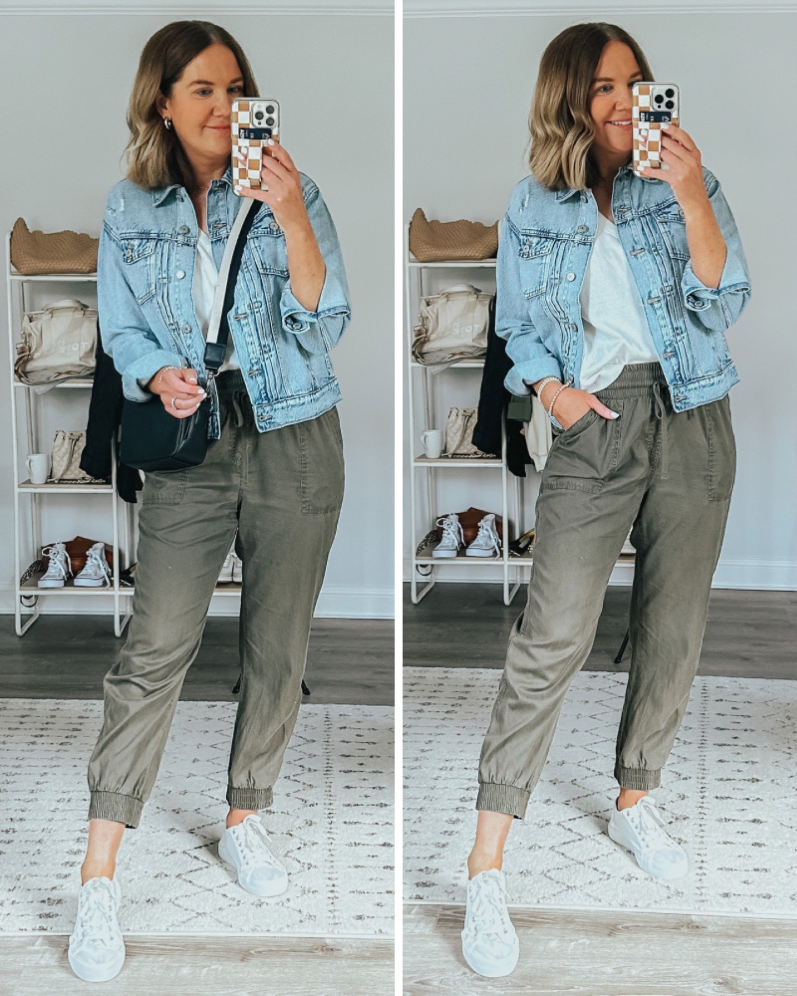 The perfect comfy weekend outfit for running errands, kids sports, all the things!
Joggers size medium 
Jean jacket size medium 
Short sleeve sweater size medium 
Summer outfit travel outfit 

#LTKunder50 #LTKstyletip #LTKSeasonal