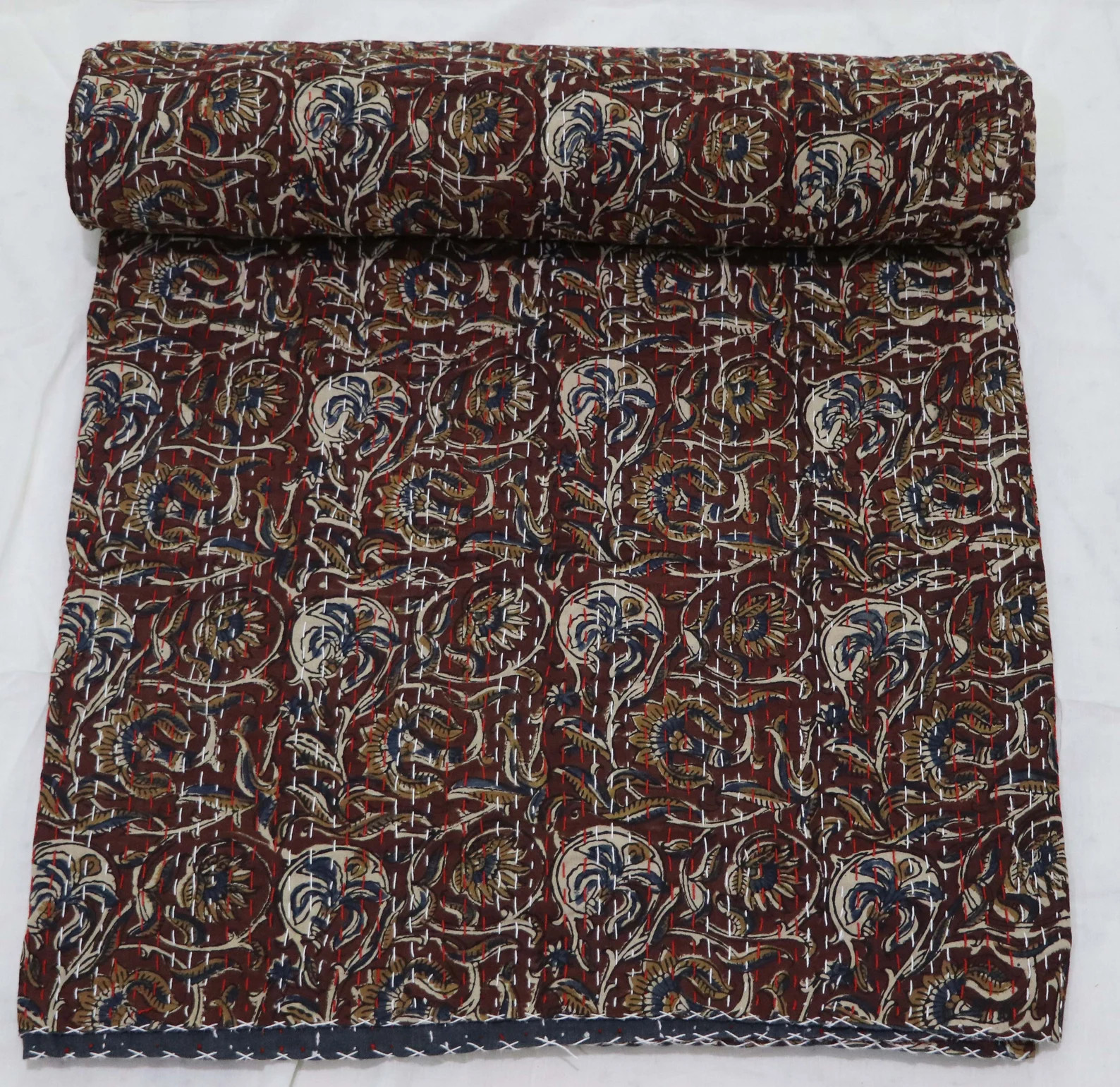 Indian Handblock Print Bedding Bedspread Full Size Queen Quilt - Etsy | Etsy (US)