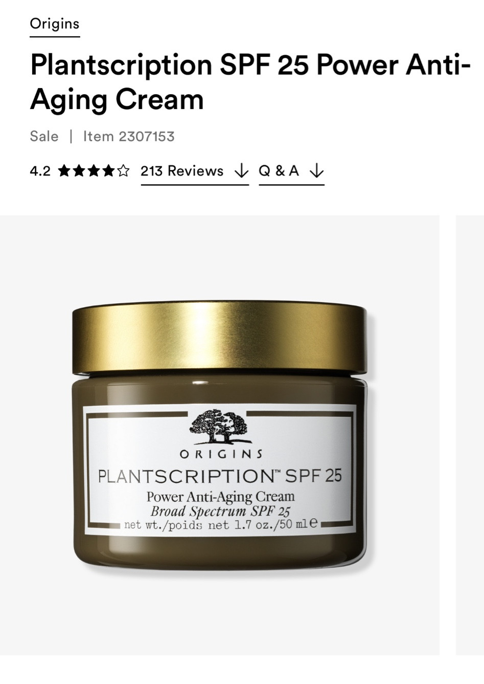 Origins Anti-Aging cream - 50% OFF 🔥

#LTKbeauty #LTKsalealert