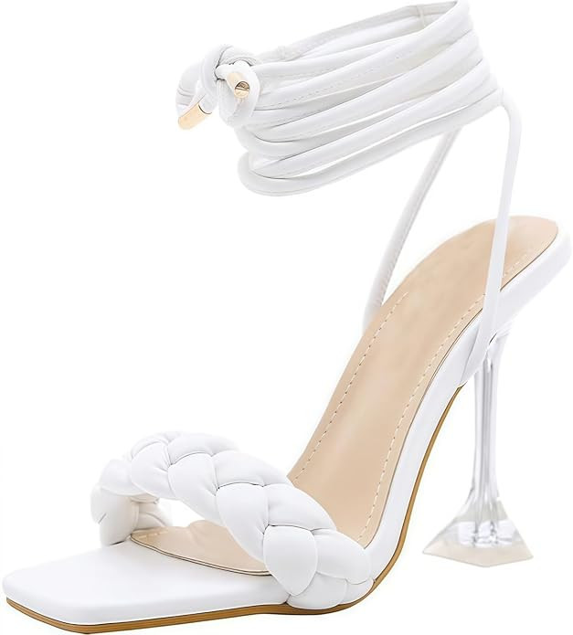 Damen Stiletto High Heel Sandalen Tie Up Open Toe Slingback Spiral Wrap Around Sommer Schuhe mit ... | Amazon (DE)