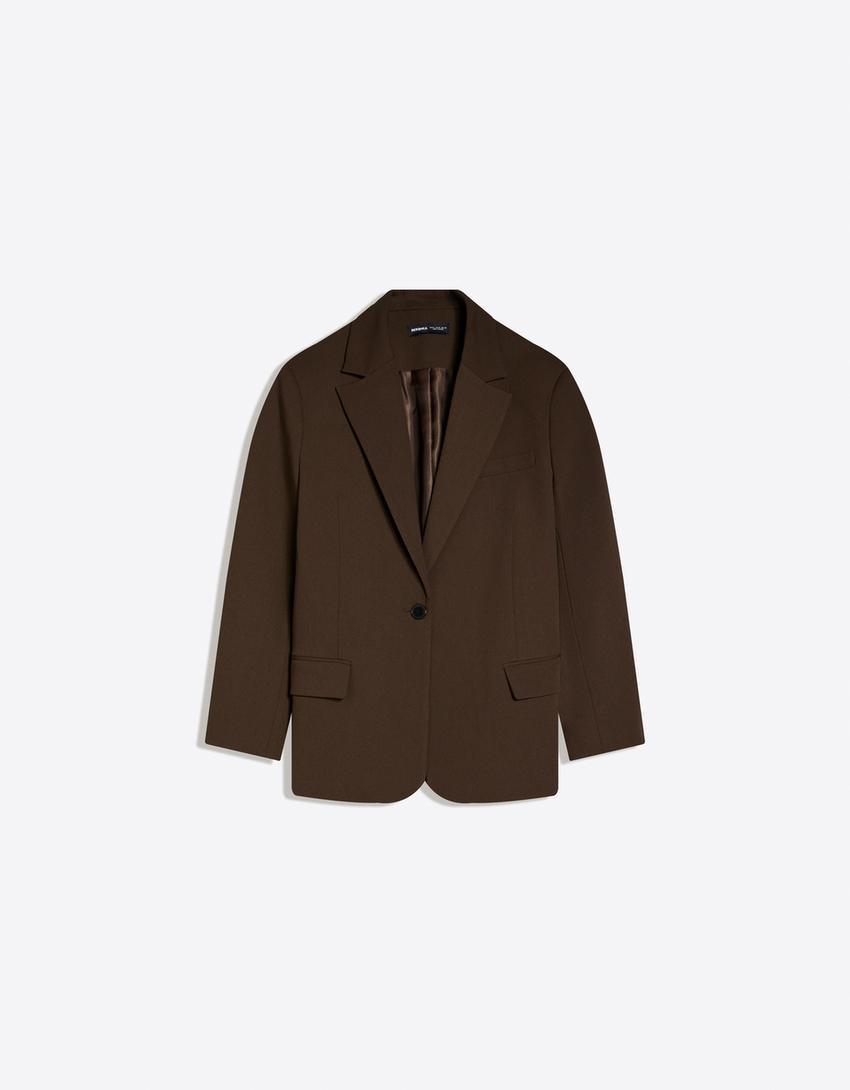 Blazer with back buckle - Jackets and trench - Women | Bershka UK