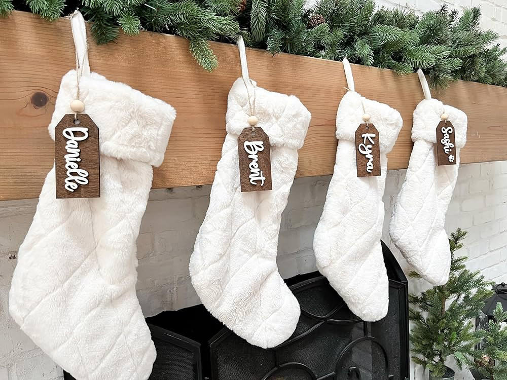Christmas Stocking Name Tags Personalied Order 1 or More for the Entire Family & Pet. Handcrafted... | Amazon (US)