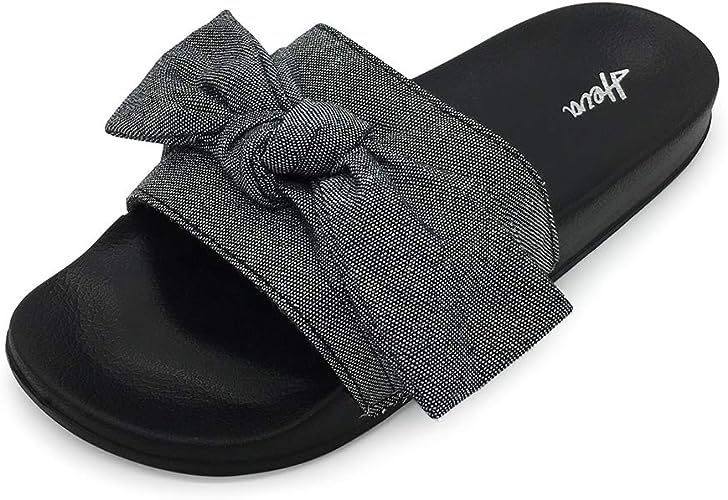 Funkymonkey Women's Slides Sandals Bowknot Beach Casual Comfort Slippers | Amazon (US)