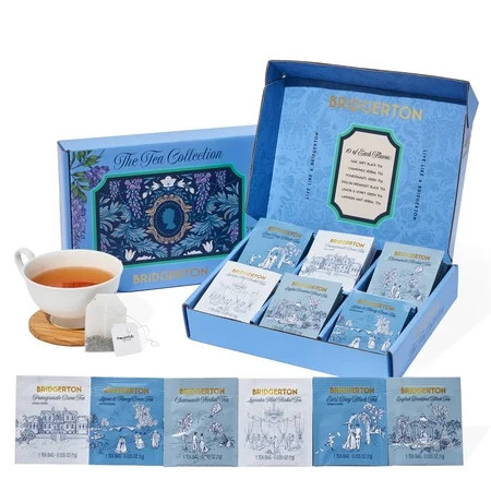 Bridgerton Tea Collection Gift Set, 60 Premium Tea Bags with Herbal, Black & Green Blends, Officially Licensed Easter Gifts for Fans and Book Lovers | Walmart (US)