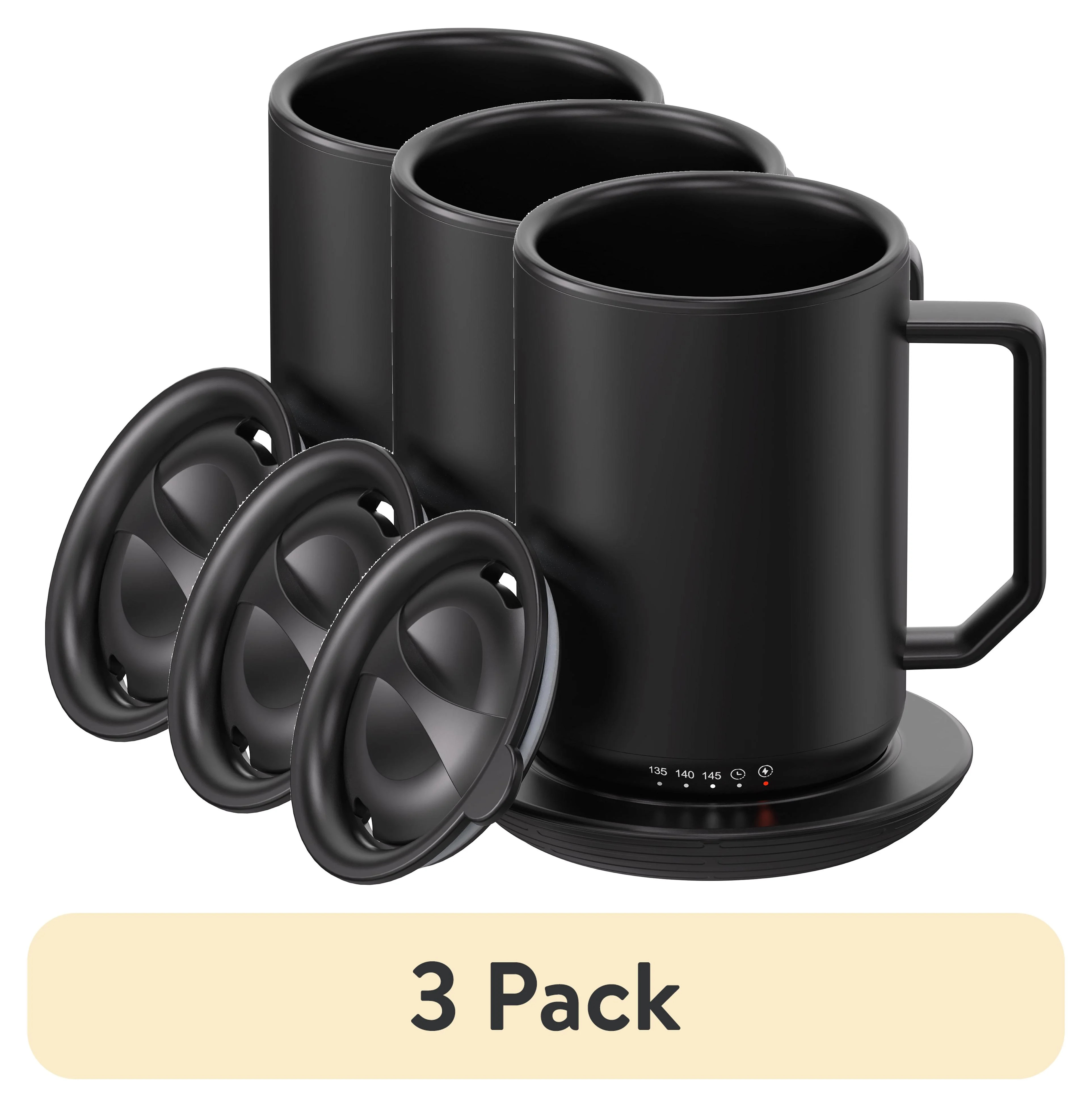 (3 pack) Mainstays Warming Coffee Mug, 12 oz Stainless Steel Coffee Mug with Mug Warmer Coaster a... | Walmart (US)