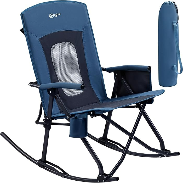 PORTAL Oversized Folding Rocking Camping Chair Portable Outdoor Rocker with High Back Hard Armres... | Amazon (US)