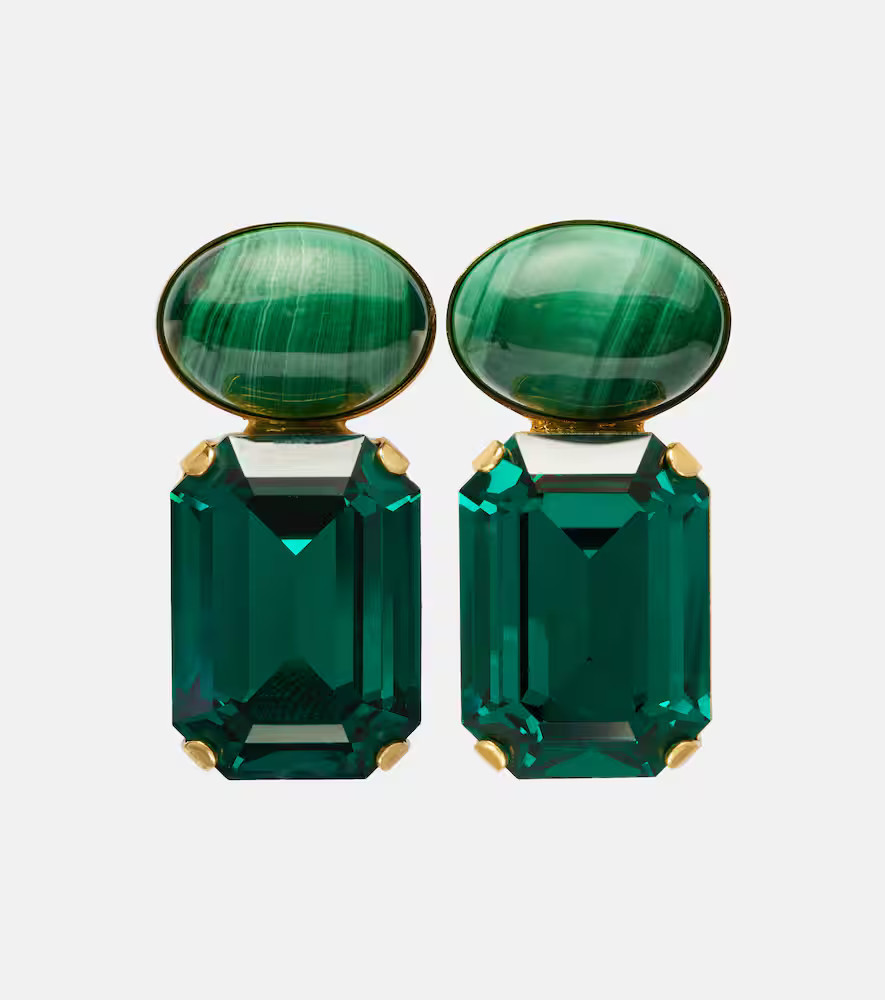 Jennifer Behr Elin crystal-embellished gold-plated earrings | Mytheresa (US/CA)