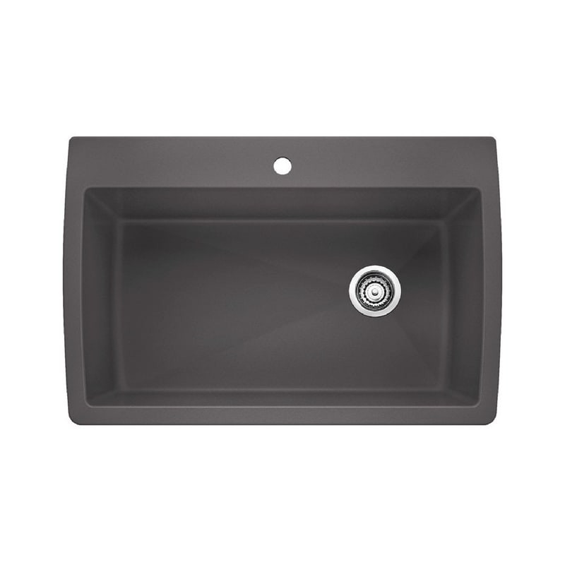 Blanco 440195 Diamond 33-1/2" Dual Mount Single Basin SILGRANIT Kitchen Sink Cinder Fixture Kitchen  | Build.com, Inc.