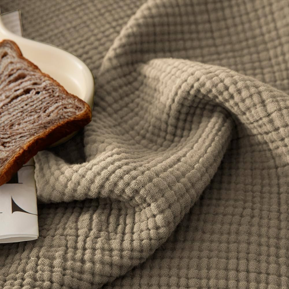 Muslin Throw Blanket for Couch, 4-Layers Breathable Lightweight Bed Throw Blanket for All Seasons... | Amazon (US)