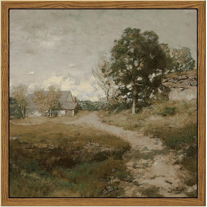 InSimSea Square Framed Wall Art Decor, Vintage Countryside Landscape Paintings, French Country Wa... | Amazon (US)