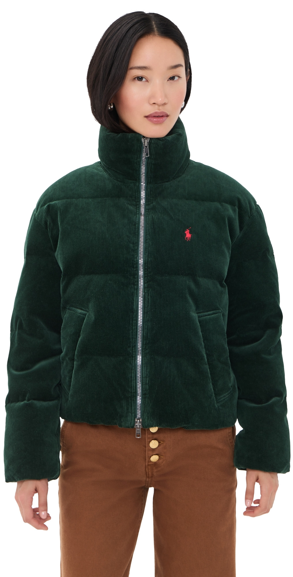 Polo Ralph Lauren Corduroy Down Puffer Jacket Northwest Pine S | Shopbop