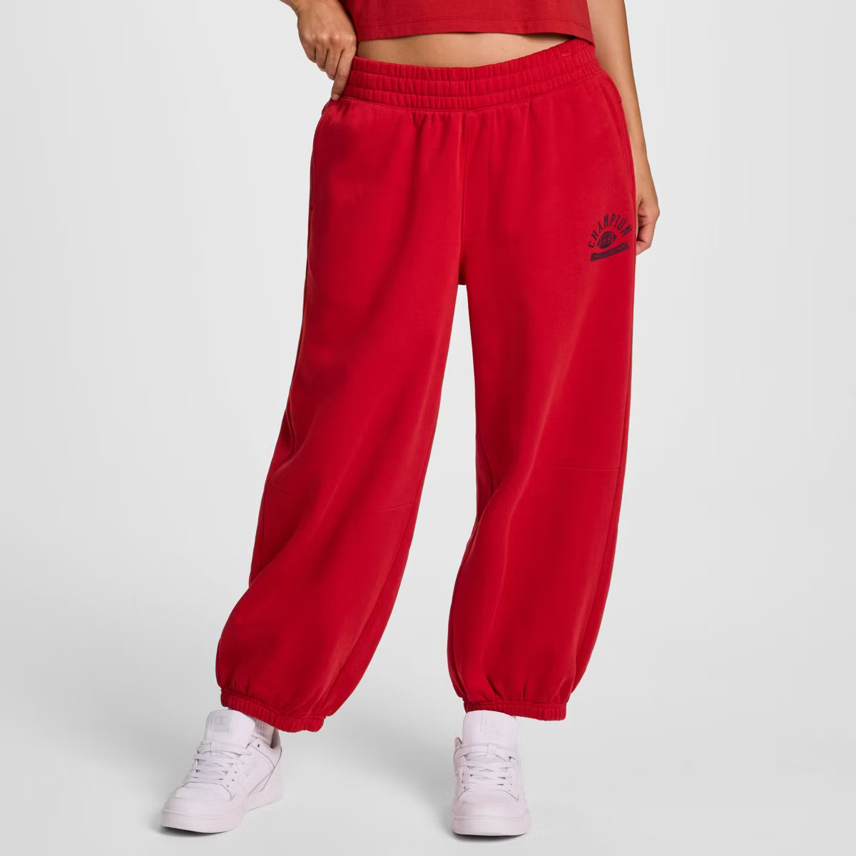 Champion Women's Cropped Fleece Joggers - Red M | Target