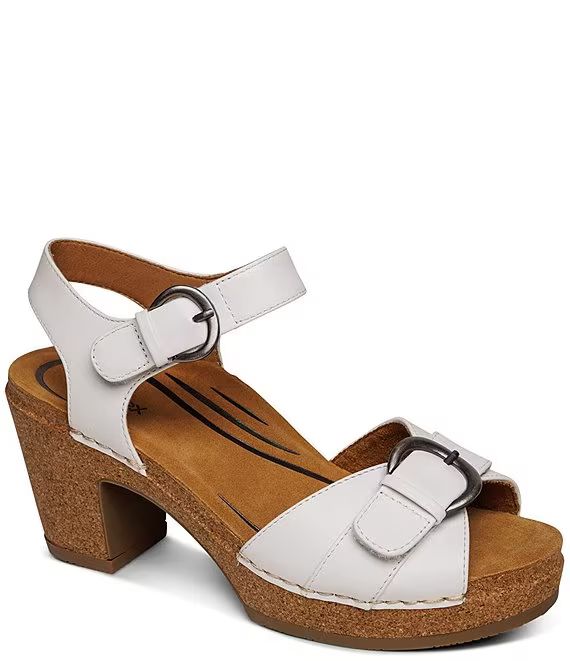 Aetrex Torey-Heel Quarter Strap Buckle Platform Sandals | Dillard's | Dillard's