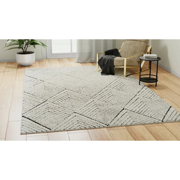 Cadence Contemporary Alabaster Area Rug | Wayfair North America