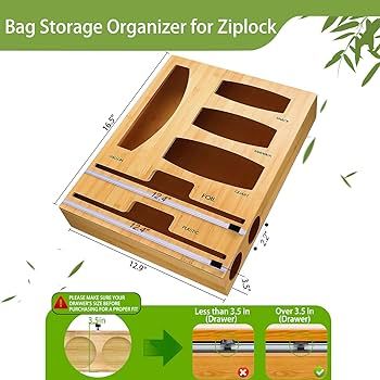 Orikithem Foil and Plastic Wrap Organizer for Ziplock, 6 in 1, Included 4 Storage Bag Organizer f... | Amazon (US)