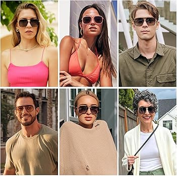 SOJOS Sunglasses for Women & Men, Square, Retro, Polarized Lens, Trendy Aviator, 90s Shades | Amazon (US)