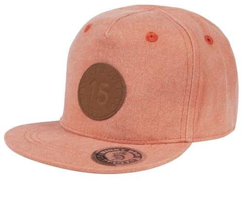 BINKYBRO Infant Snapback Hat with Faux Leather Surf Patch - Cotton Cap with Adjustable Snap Closure - Flat-Bill Layered Outdoor Surfer Style Lightweight Quick-Dry Snaphat (4-12 Months, Light Orange) | Amazon (US)