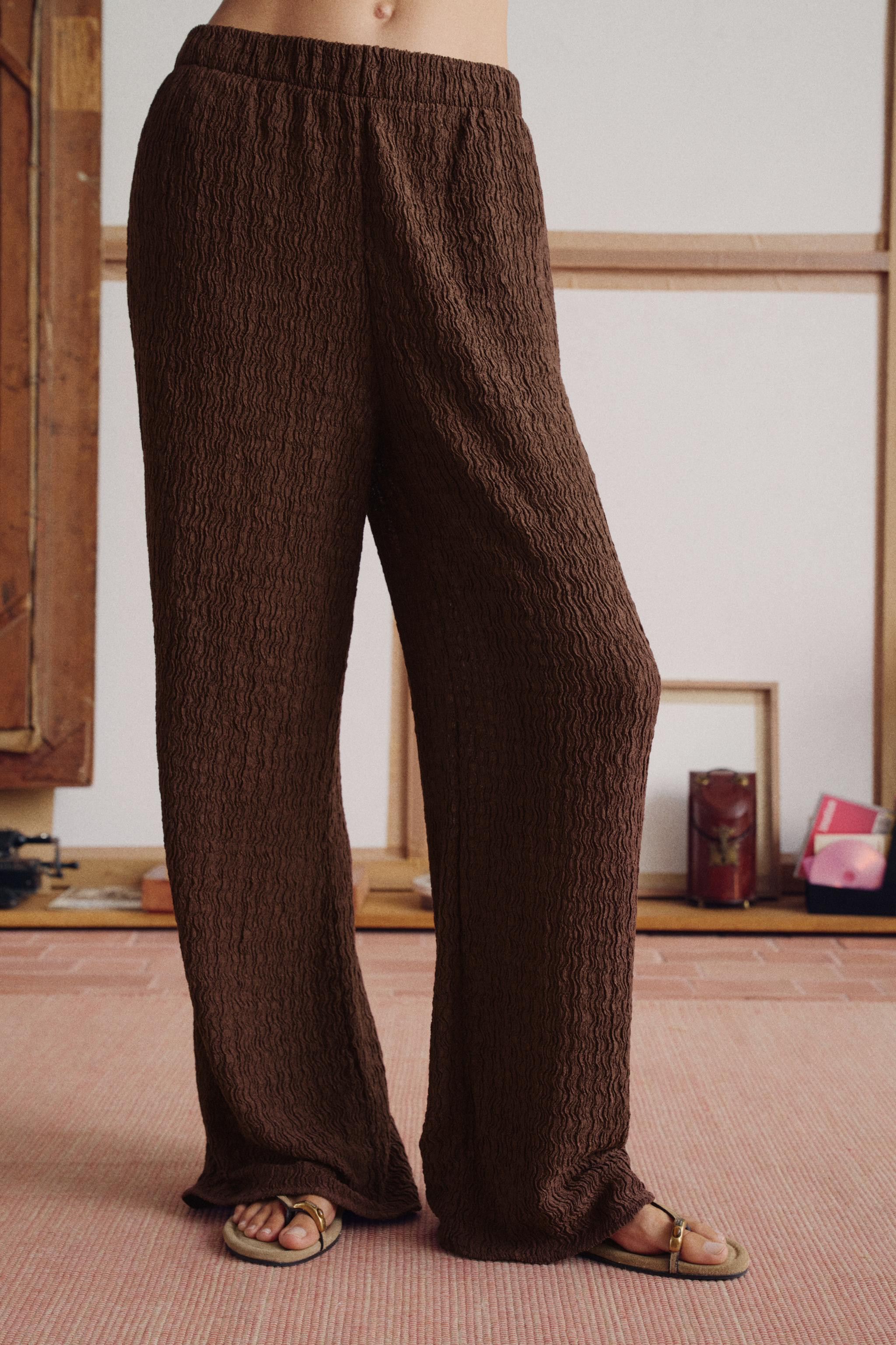 CRINKLE-EFFECT TROUSERS | Zara UK