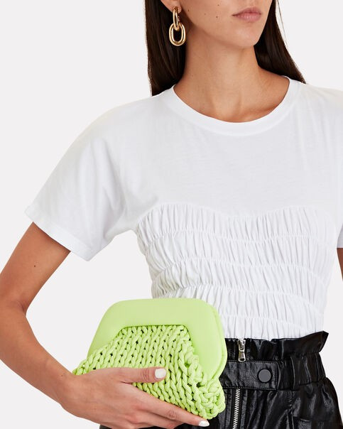 Gea Knitted Faux Leather Clutch | INTERMIX