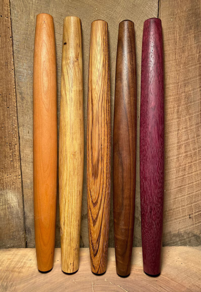 French Rolling Pin Wooden Rolling Pin Tapered Rolling Pin Zebrawood Walnut Rolling Pin Handmade F... | Etsy (US)