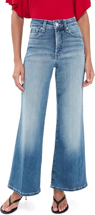 Good American Women's Soft Tech Good Waist Palazzo Ankle Jeans | Amazon (US)
