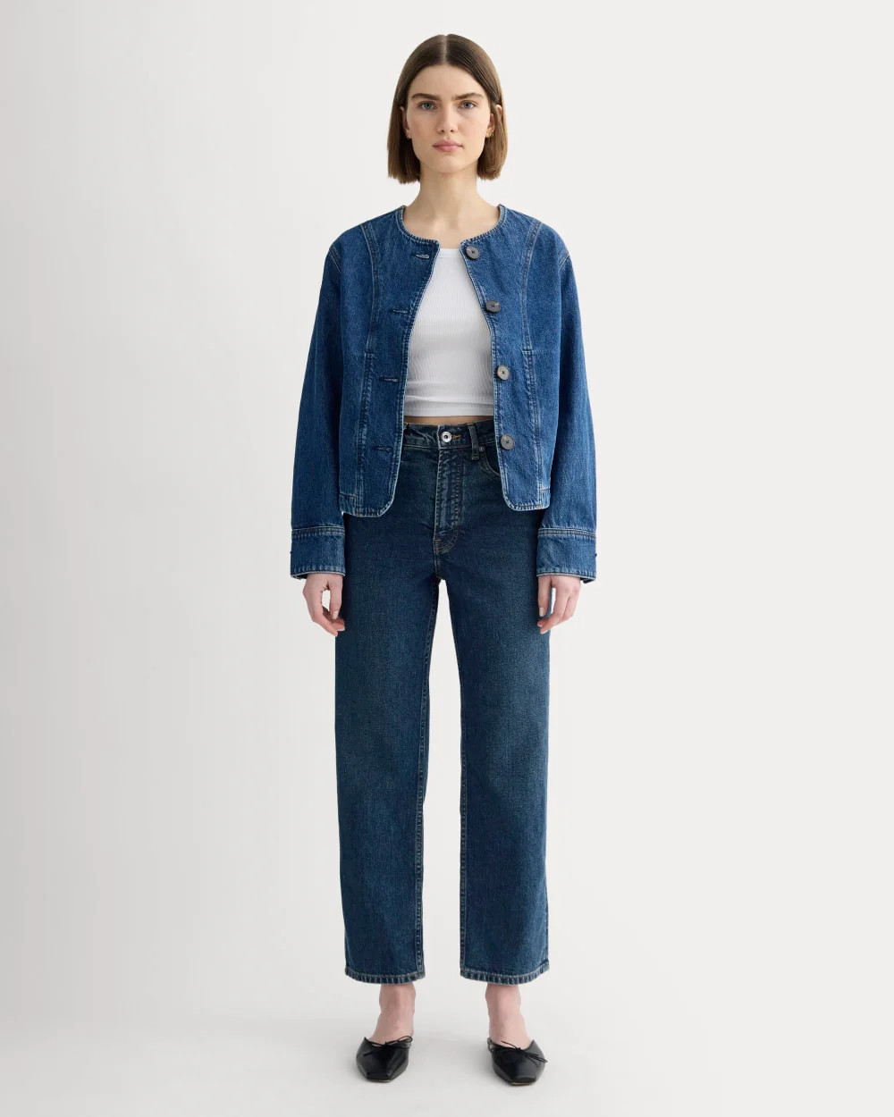 Everlane Way-High� Jean 2.0 | 29.5� Inseam In Dark Indigo, Size 26, Cotton | Everlane