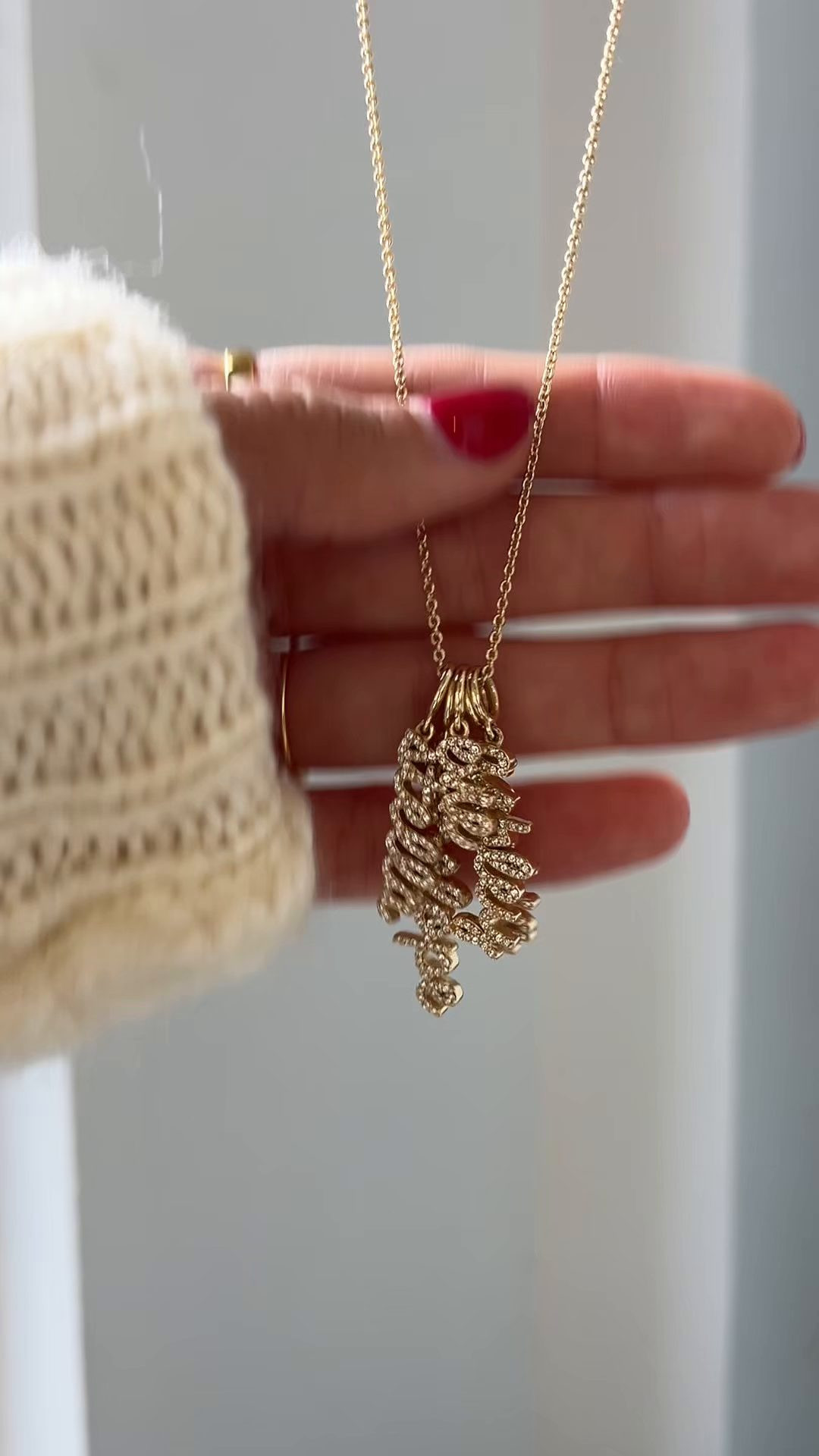 Mini Pavé Script Cluster Custom Nameplate Necklace - 1 Name | BaubleBar