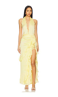 NBD Celenia Maxi Dress in Pale Yellow from Revolve.com | Revolve Clothing (Global)