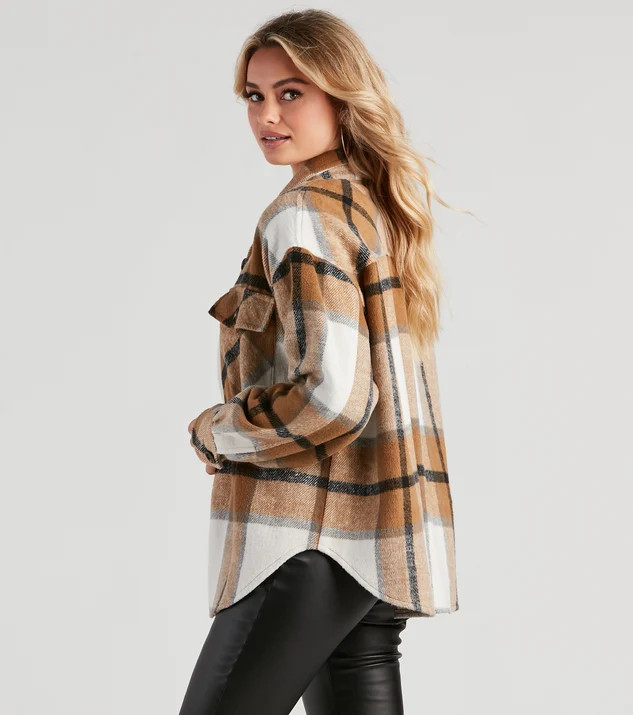 True And Trendy Plaid Shacket | Windsor Stores