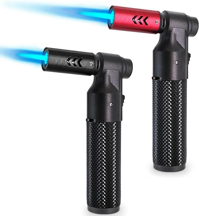 2 Pack Butane Torch Lighter Big Jet Flame Refillable Portable Butane Torch Adjustable Mini Blow T... | Amazon (US)