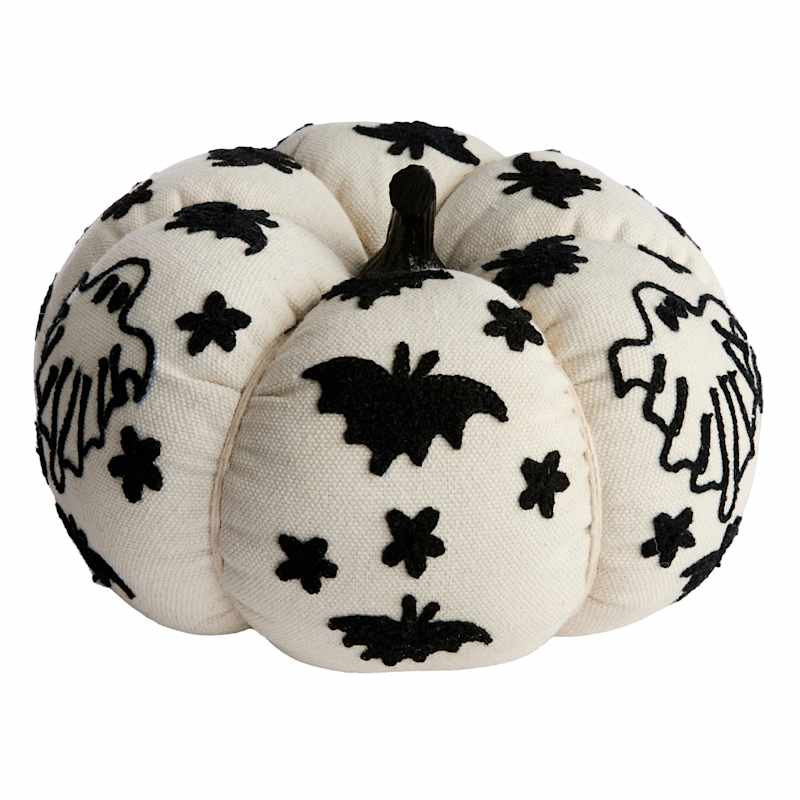 Fabric Ghost Pumpkin with Metal Stem, 8" | At Home