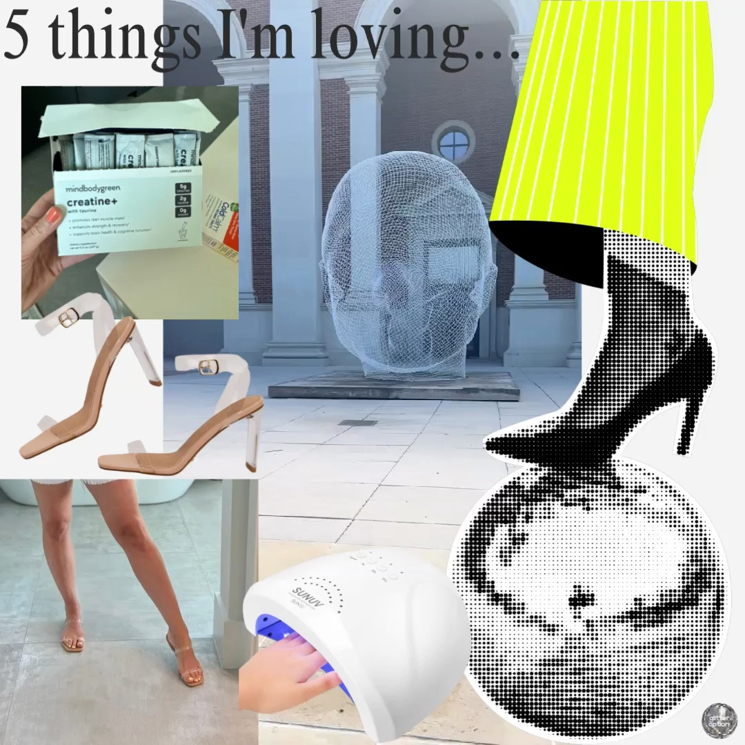 five faves this week. 🤍

a new supplement I’m trying. I’ll report back but so far I do feel more energy!
the coolest art
clear sandals + heels - yes
gel nails at home! save time + money #winth

#LTKStyleTip #LTKShoeCrush #LTKActive