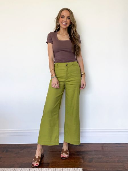 @amazon brown bodysuit + @anthropologie chartreuse pants 

#LTKSeasonal #LTKSaleAlert