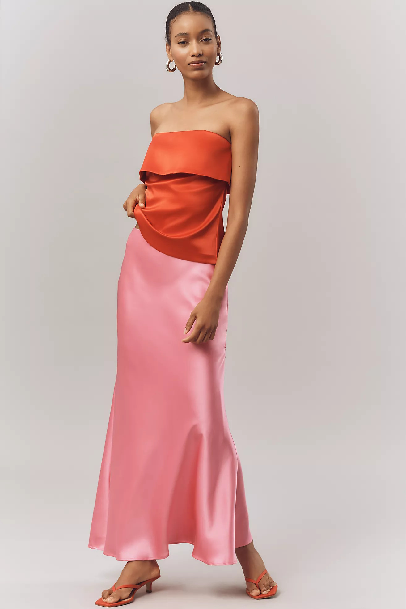 Endless Rose Fitted Satin Maxi Skirt | Anthropologie (US)