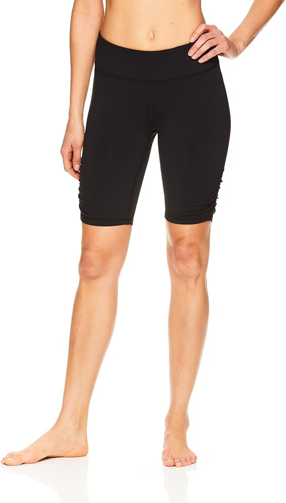 Gaiam Women's Yoga Short Performance Spandex Compression Legging Shorts - Black | Amazon (US)