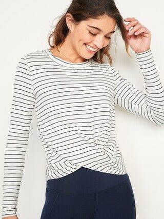Relaxed Breathe ON Twist-Hem Cropped Top for Women | Old Navy (CA)