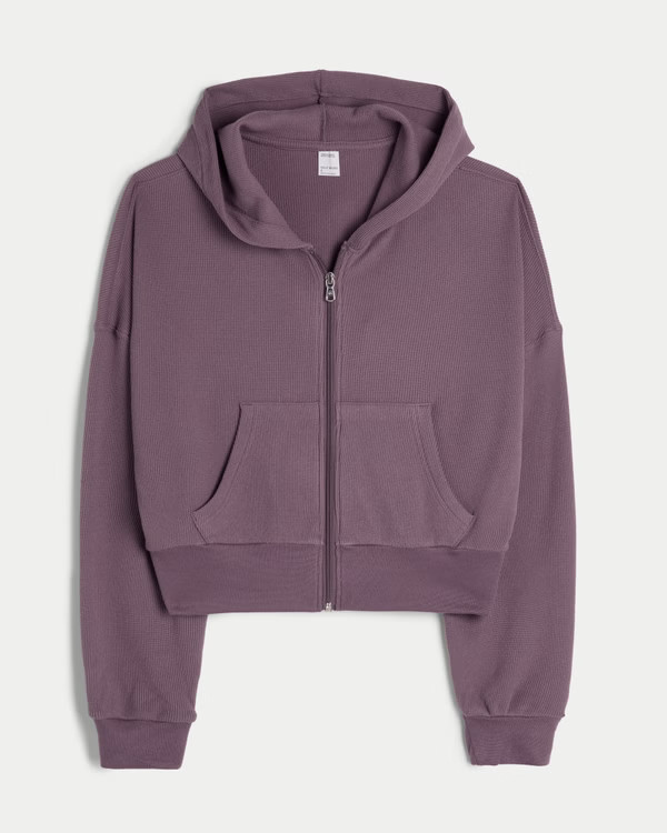 Gilly Hicks Cozy Waffle Zip-Up Hoodie | Hollister (US)