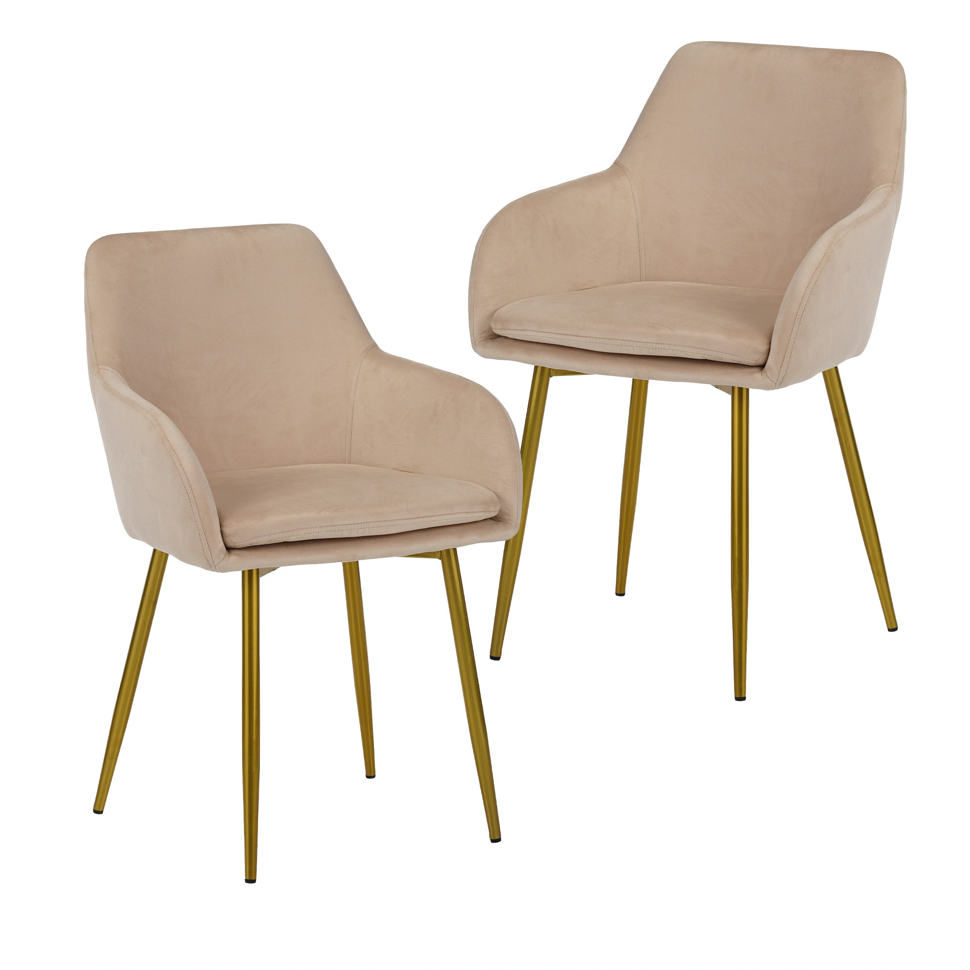 Blisstyle Velvet Dining Chair Set 2 Pieces Dining Chairs with Gold Metal Legs Modern Padded Dining Chairs Suitable for Dining Rooms Kitchens and | Lowe's