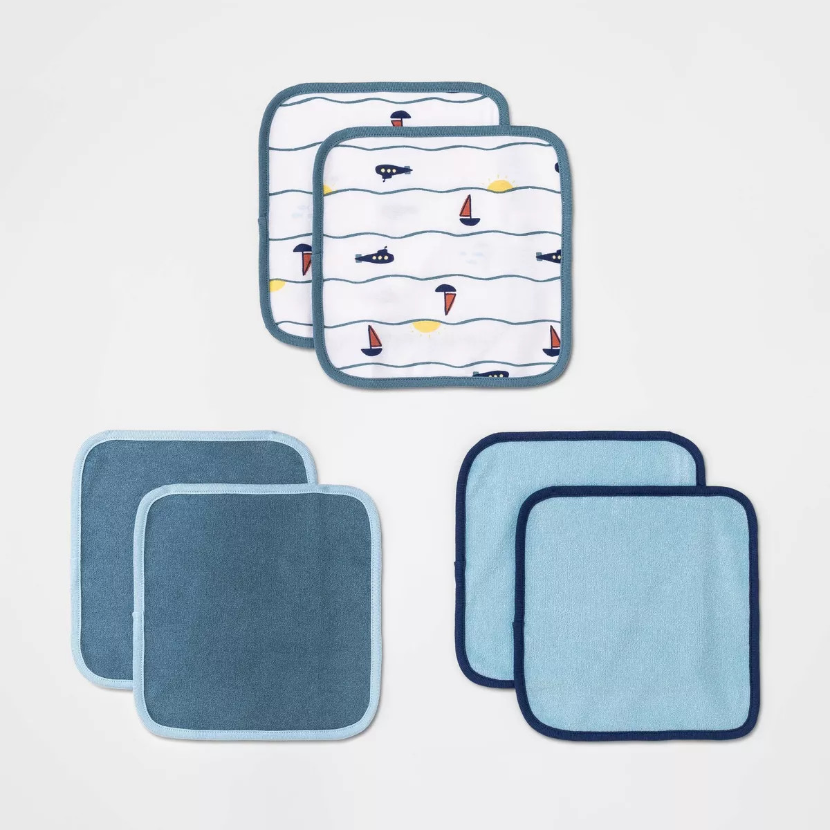 Baby Boys' 6pk Seaside Washcloth Set - Cloud Island™ Blue | Target