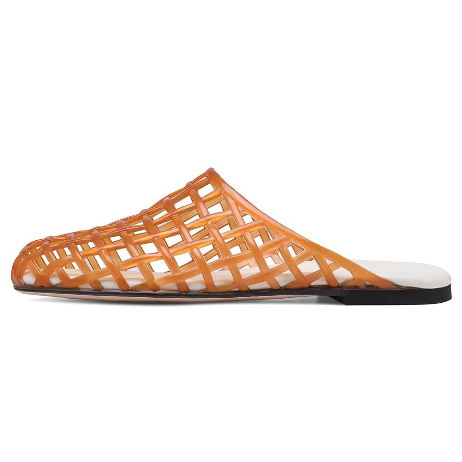 Clear Jelly Shoes for Women Slip on Jelly Mesh Slides Comfortable Closed Toe Flats Sandals Summer... | Amazon (US)