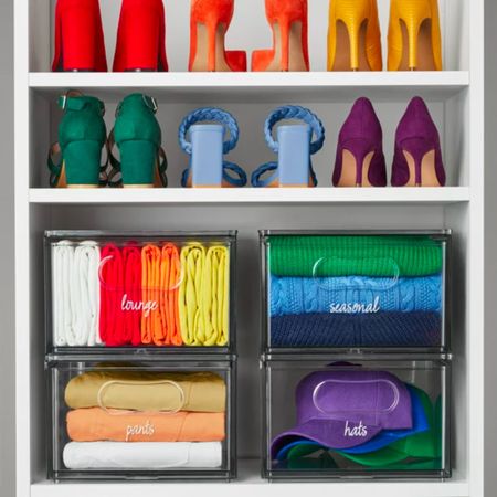 Hello rainbow closet dreams - obsessed with the shoes, clothes, and organization!  The bins and labels are from #TheHomeEdit at Walmart! 

#LTKFind #LTKhome