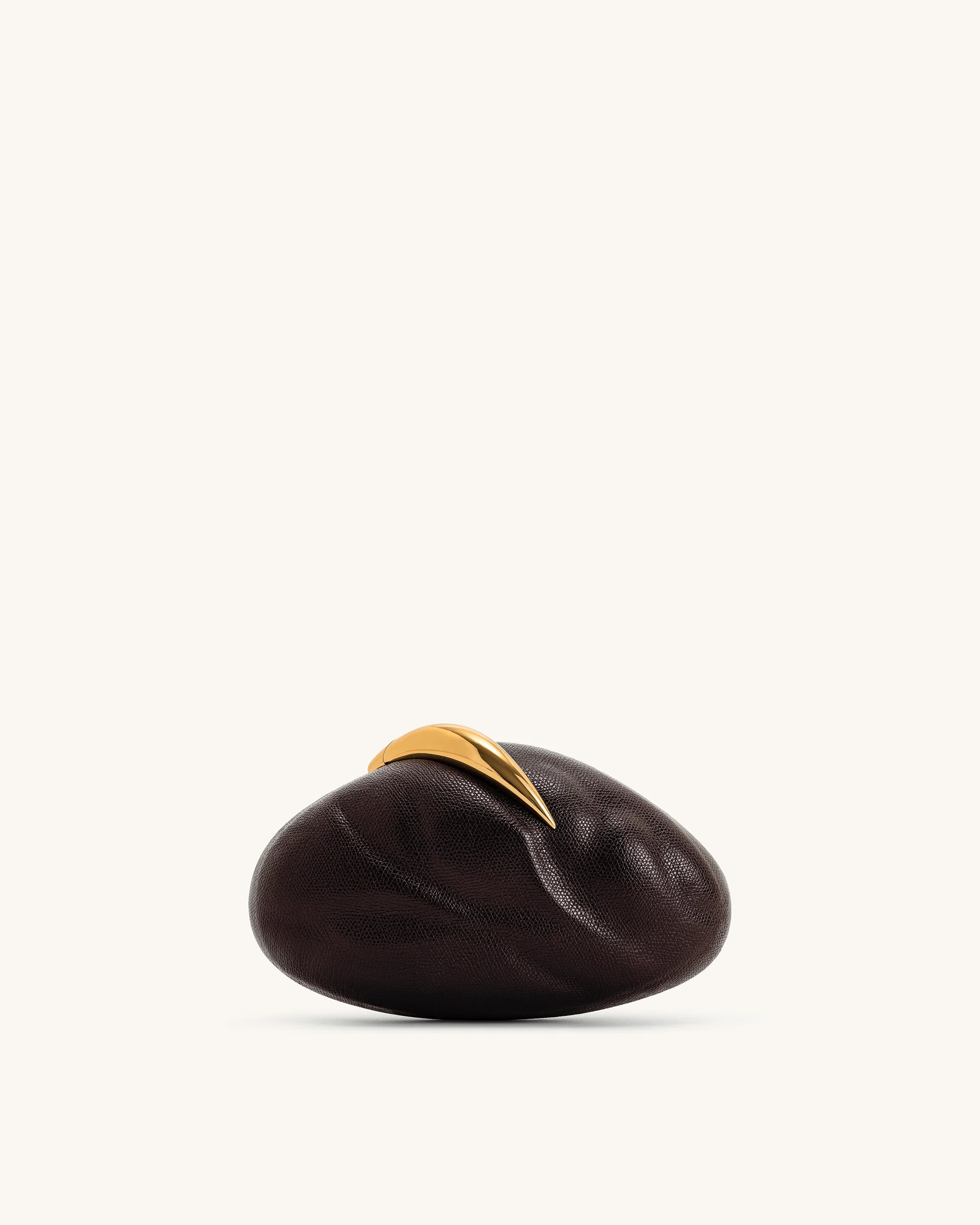 Kaya Irregular Oval Clutch - Dark Brown | JW PEI US
